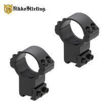 Nikko Stirling Mountmaster 30 mm High Montageringe mit Stopperstift für 11 mm Prismenschiene - 2 Stück