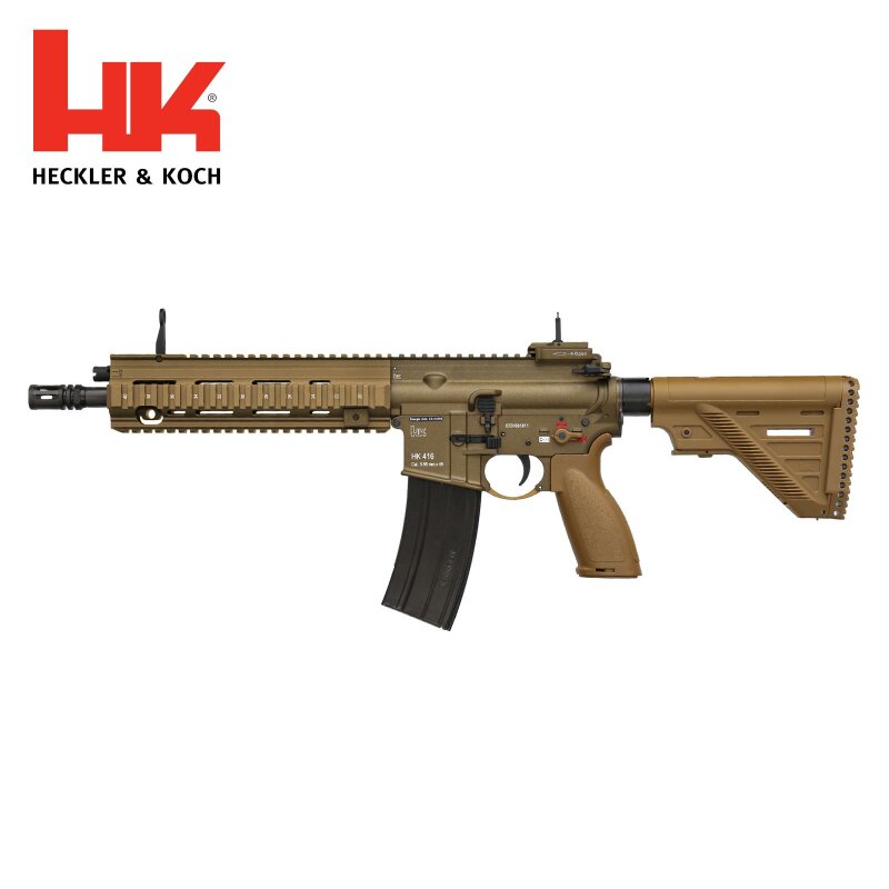 Heckler & Koch HK416 A5 Grünbraun Vollmetall Softair-Gewehr Kaliber 6 mm BB Gas Blowback (P18)