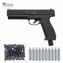 SET Vesta Defense PDW 50 Co2-Pistole cal .50 Defense Training Marker (P18) + 100 Rubberballs + 10 Co2 Kapseln 