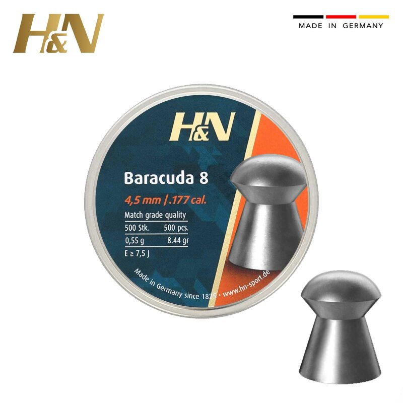 H&N Diabolo Baracuda 8 - 4.51 mm Luftgewehrkugeln