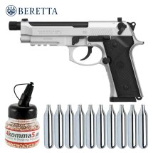SET Beretta M9A3 FM Inox 4,5 mm Stahl BB Co2-Pistole Blow...