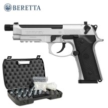 Komplettset Beretta M9A3 FM Softair-Co2-Pistole Inox Kaliber 6 mm BB Blowback (P18)