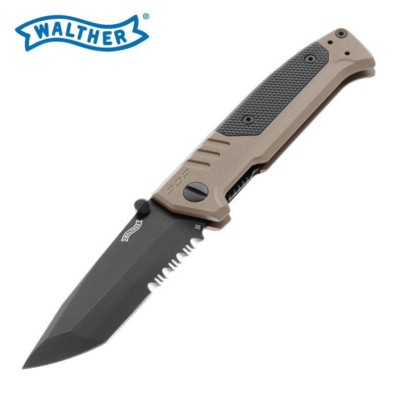 Walther PDP Tanto Folder serrated FDE - Einhandmesser (P18)