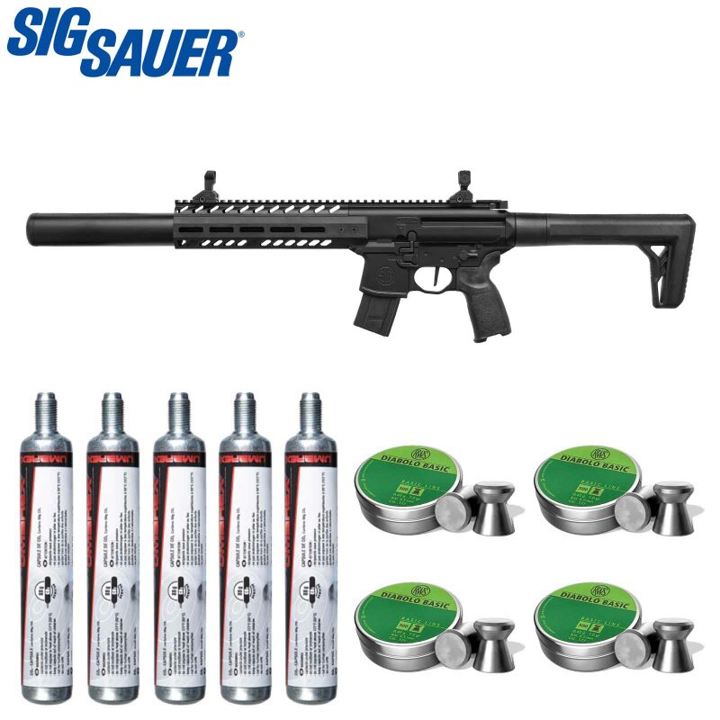 SET SIG SAUER MCX GEN2 Co2-Gewehr Schwarz 4,5 mm Diabolo (P18)