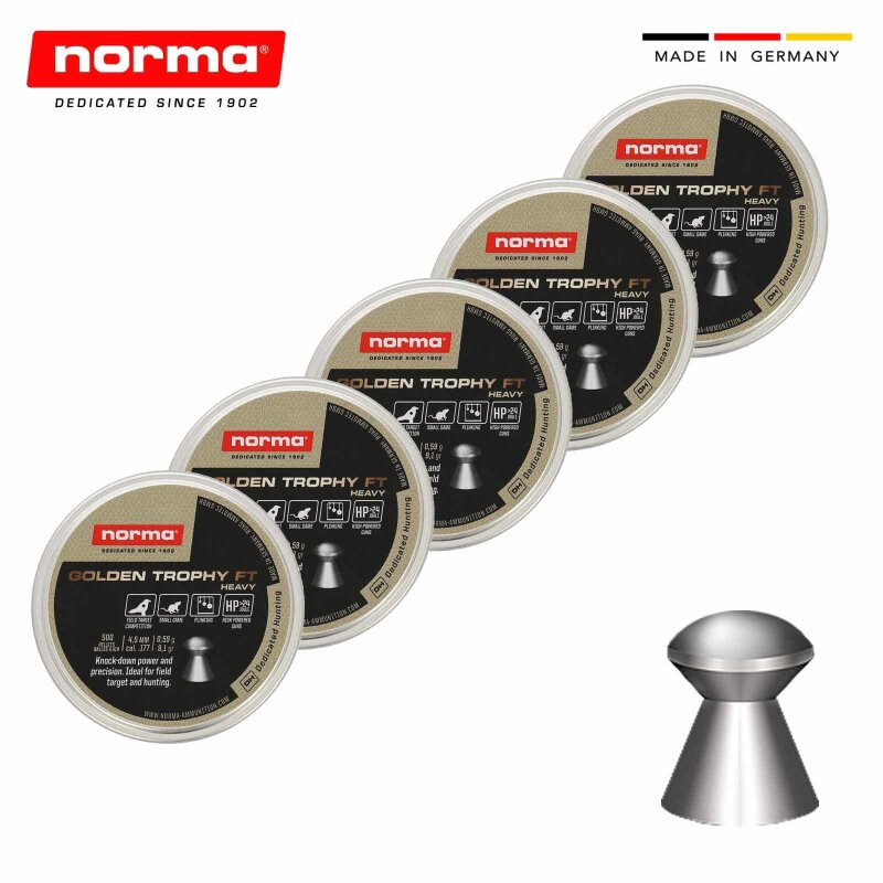 Norma Golden Trophy FT Heavy Diabolos 4,5 mm - 5 Dosen