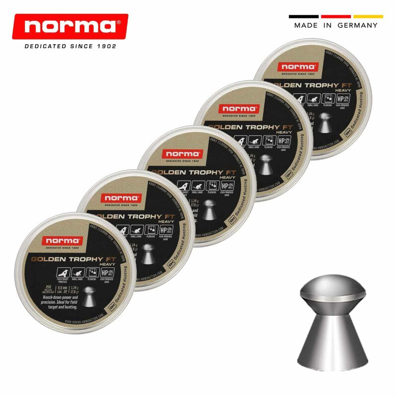 Norma Golden Trophy FT Heavy Diabolos 5,5 mm - 5 Dosen