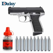 SET Daisy 5501 Co2-Pistole Kaliber 4,5 mm Stahl BB...