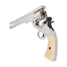 Schofield 6" Softair-Co2-Revolver Silber Chrom Vollmetall Kaliber 6 mm BB (P18)