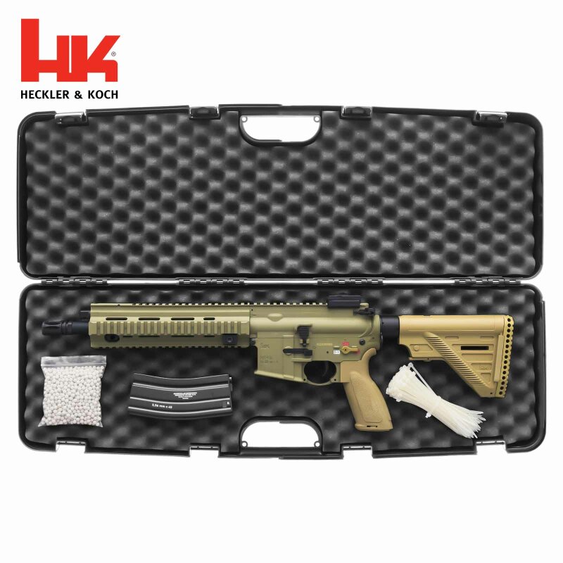 Kofferset Heckler & Koch HK416 A5 Sportsline AEG Softair-Gewehr Kaliber 6 mm BB grünbraun (P18)