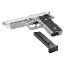 SET Cybergun PT92  H.P.A. Federdruck Softair-Pistole 6 mm BB Silber (P14) + 800 BBs