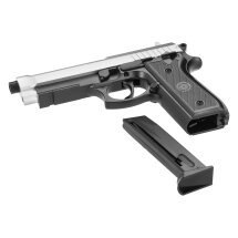 SET Cybergun PT92  H.P.A. Federdruck Softair-Pistole 6 mm BB Silver Black (P14) + 800 BBs