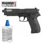 SET Swiss Arms Navy Pistol Mosfet AEP Softair-Pistole 6 mm BB Schwarz (P14) + 800 BBs