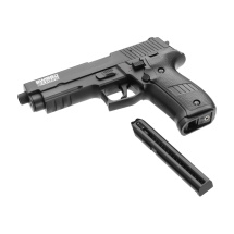SET Swiss Arms Navy Pistol AEP Softair-Pistole 6 mm BB Schwarz (P14) + 800 BBs
