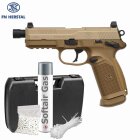 Komplettset FN Herstal FNX-45 Tactical Softair-Pistole Desert Kaliber 6 mm BB Gas Blowback (P18)