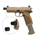 Komplettset FN Herstal FNX-45 Tactical Softair-Pistole Desert Kaliber 6 mm BB Gas Blowback (P18)