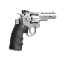 Dan Wesson 4" Softair-Co2-Revolver Silber Vollmetall Kaliber 6 mm BB (P18)