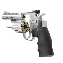 Dan Wesson 4" Softair-Co2-Revolver Silber Vollmetall Kaliber 6 mm BB (P18)