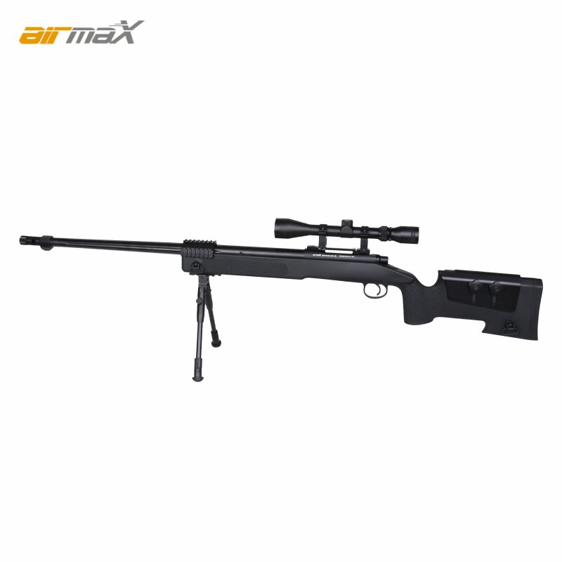 AirmaX MB16 Sniper Softair-Gewehr Kaliber 6 mm BB Federdruck Schwarz (P18)