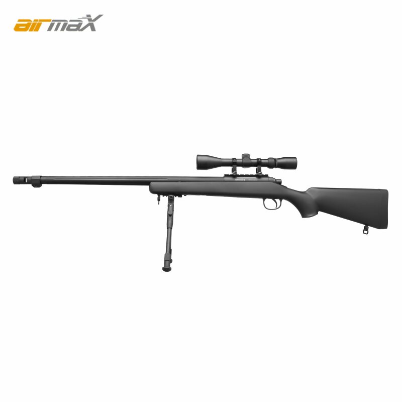 AirmaX MB07 Sniper Softair-Gewehr Kaliber 6 mm BB Federdruck Schwarz (P18)