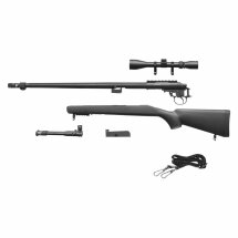 AirmaX MB07 Sniper Softair-Gewehr Kaliber 6 mm BB Federdruck Schwarz (P18)