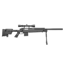 SET GSG 4406 Sniper Softair-Gewehr Kaliber 6 mm BB Federdruck Schwarz (P18) + 800 BBs