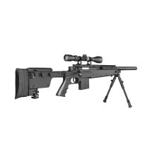 SET GSG 4406 Sniper Softair-Gewehr Kaliber 6 mm BB Federdruck Schwarz (P18) + 800 BBs
