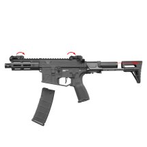 Evolution Ghost XS EMR PDW S-AEG Softair-Gewehr Kaliber 6 mm BB Schwarz (P18)