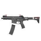 Evolution Ghost XS EMR PDW S-AEG Softair-Gewehr Kaliber 6 mm BB Schwarz (P18)