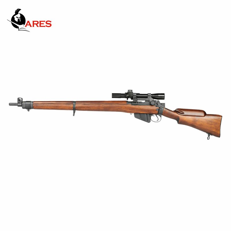 Ares SMLE Nr.4 MK1 Echtholz Softair-Gewehr Kaliber 6 mm BB Federdruck (P18) + MK1 Zielfernrohr