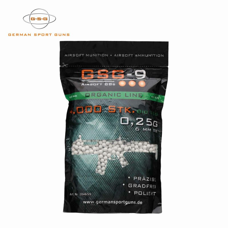 GSG GSG-9 Organic Line Softair Bio BBs  - 6 mm BB/0,25 g/4000 Stück Beutel Weiß