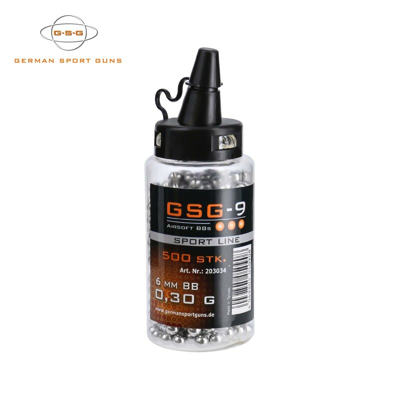 GSG GSG-9 Sport Line Softair BBs Alu - 6 mm BB/0,30 g/500 Stück Flasche 