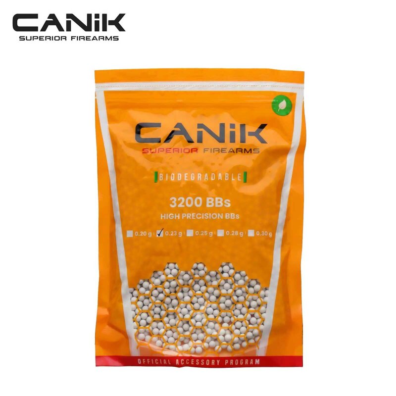 Canik Bio Softair BBs  - 6 mm BB/0,23 g/3200 Stück Beutel Weiß