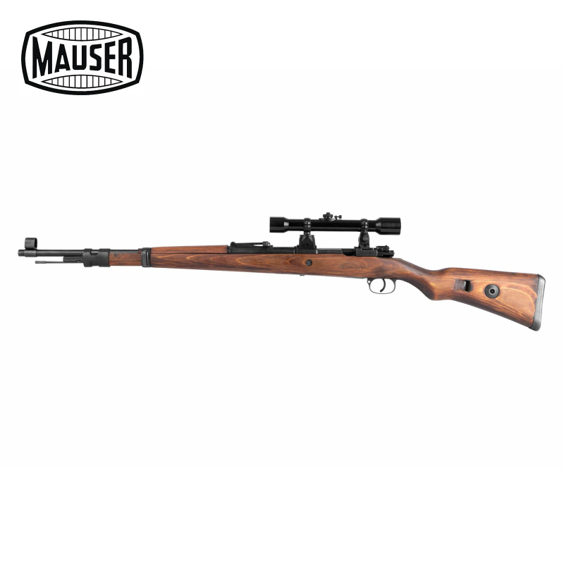 Mauser K98 Steel Holz Federdruck Softair-Gewehr 6 mm BB (P18) + Zielfernrohr