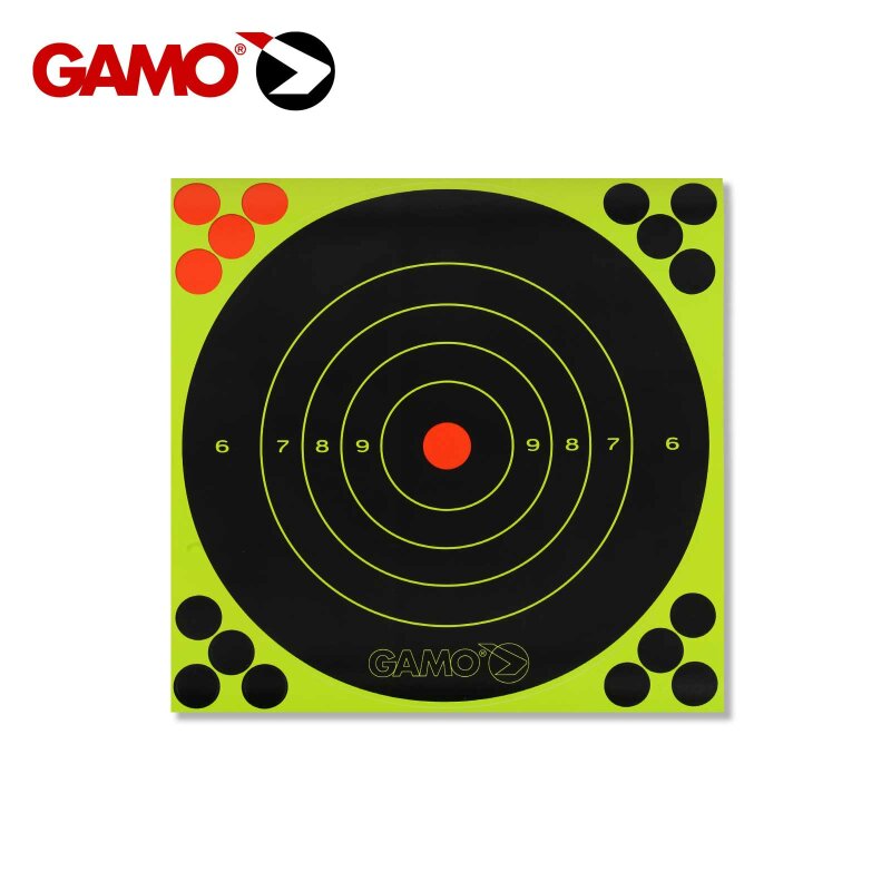 Gamo Green Sticker Paper Target -  selbstklebende Zielscheiben 25er Pack 8" (20 cm)