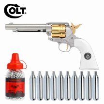 SET Colt Single Action Army® Smoke Wagon Nickel Finish Co2-Revolver Kaliber 4,5 mm BB (P18)
