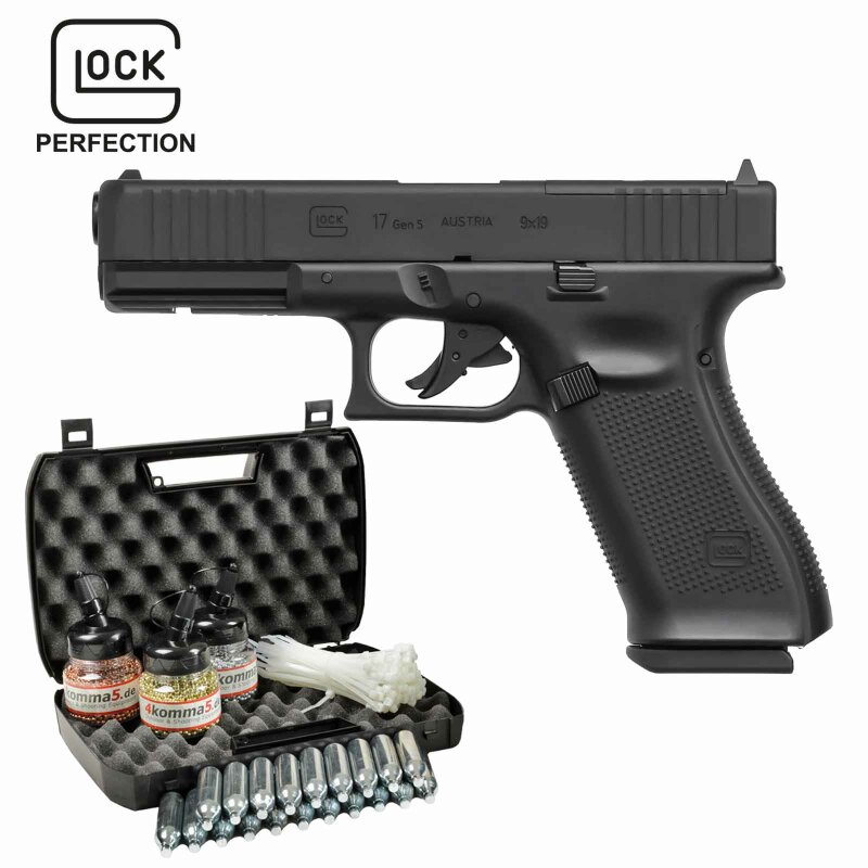 Kofferset Glock 17 Gen5 MOS Co2-Pistole Kaliber 4,5 mm Stahl BB Blowback (P18) 18 Schuss