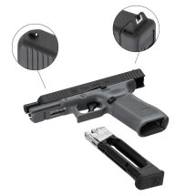 Kofferset Glock 17 Gen5 Tungsten Gray Co2-Pistole Kaliber 4,5 mm Stahl BB Blowback (P18)