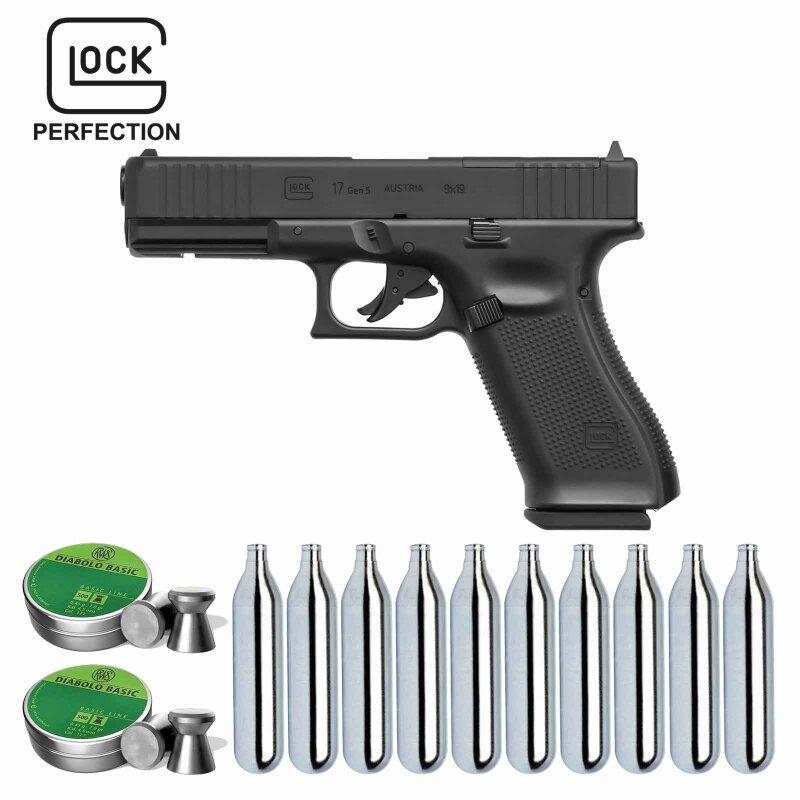 SET Glock 17 Gen5 MOS Co2-Pistole Kaliber 4,5 mm Diabolo Blowback (P18)