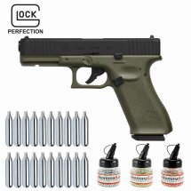 Superset Glock 17 Gen5 Battlefield Green Co2-Pistole Kaliber 4,5 mm Stahl BB Blowback (P18)