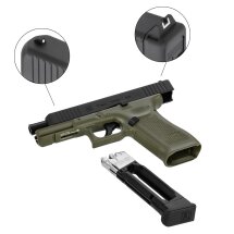 Superset Glock 17 Gen5 Battlefield Green Co2-Pistole Kaliber 4,5 mm Stahl BB Blowback (P18)