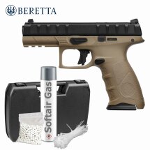 Komplettset Beretta APX RDO Softair-Pistole FDE Kaliber 6 mm BB Gas Blowback (P18)