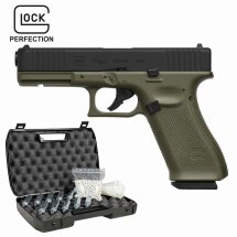 Komplettset Glock 17 GEN5 Battlefield Green Softair-Co2-Pistole Kaliber 6 mm BB Blowback (P18)