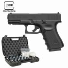 Komplettset Glock 19 Gen4 MOS Softair-Co2-Pistole Schwarz Kaliber 6 mm BB 12 Schuss (P18)