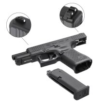 Komplettset Glock 19 Gen5 Softair-Pistole Schwarz Kaliber 6 mm BB 19 Schuss Gas Blowback (P18)