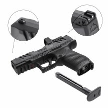 Walther PDP Compact 4" SET Softair-Co2-Pistole Schwarz Kaliber 6 mm BB (P18) + RDS 8 Point Sight