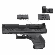 Walther PDP Compact 4" SET Softair-Co2-Pistole Schwarz Kaliber 6 mm BB (P18) + RDS 8 Point Sight