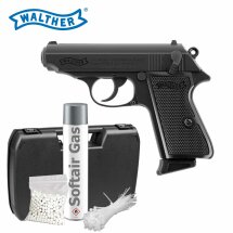 Komplettset Walther PPK/S Softair-Pistole Schwarz Kaliber...