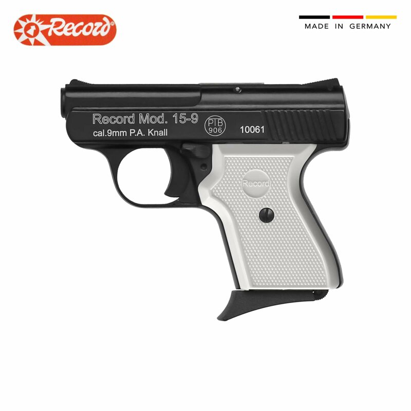 Record Modell 15-9 Schreckschuss Pistole weiße Griffschalen 9 mm P.A.K. (P18)