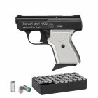 SET Record Modell 15-9 Schreckschuss Pistole weiße Griffschalen 9 mm P.A.K. (P18) + 50 Platzpatronen 9 mm P.A.K.