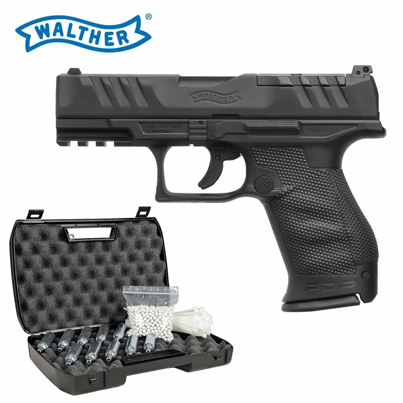 Komplettset Walther PDP Compact 4" Softair-Co2-Pistole Schwarz Kaliber 6 mm BB (P18)